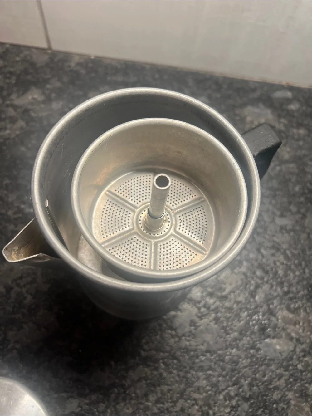Mirro Aluminum Stovetop Coffee Percolator with Yellow Knob. About a 4 cup.